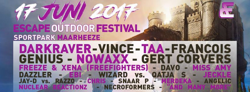 escape outdoor maarheze romrijten festival tickets kaarten kaartjes darkraver vince festival