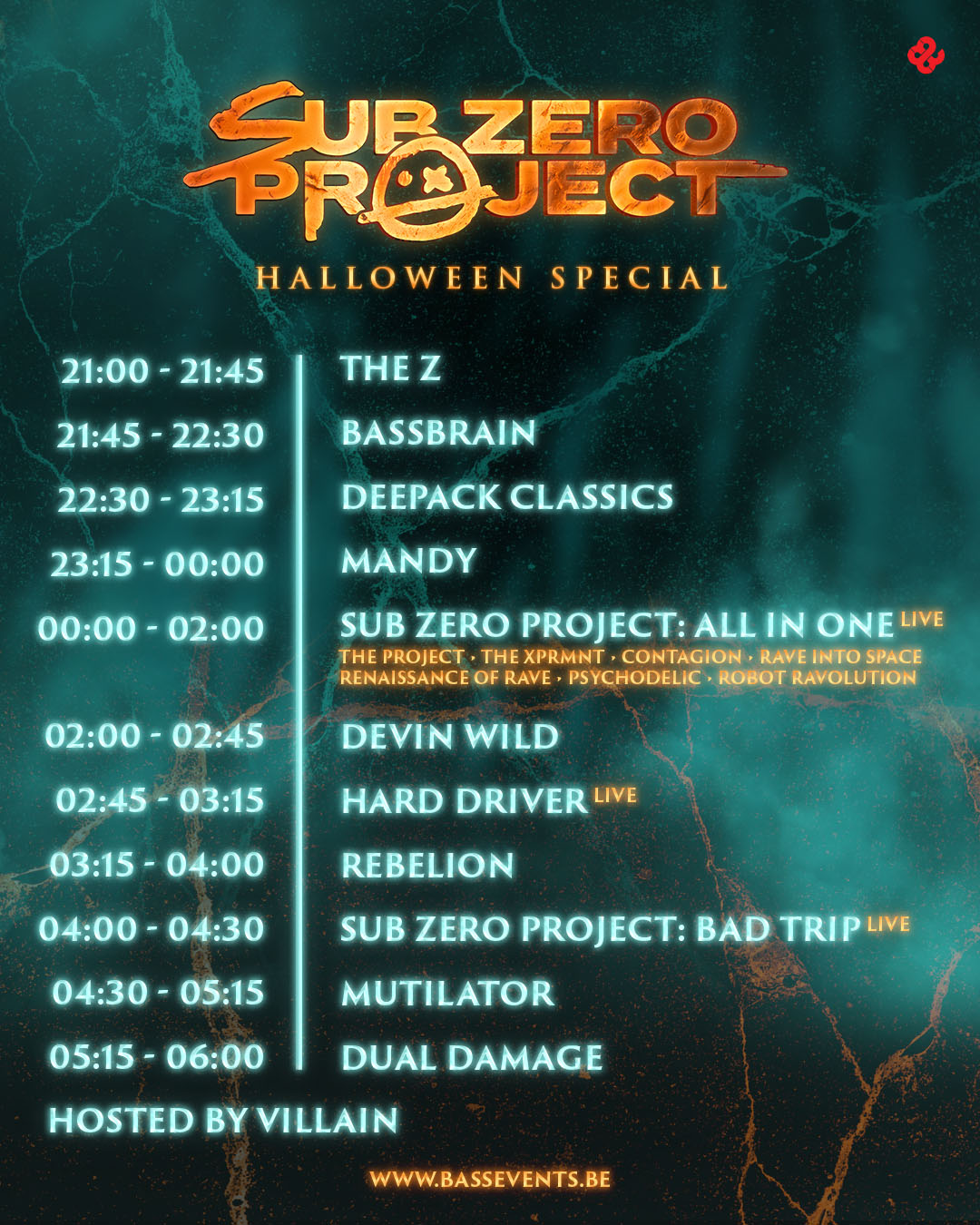 sub zero project all in one live timetable